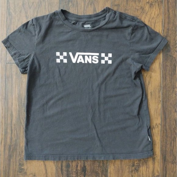 Van's OTW Black Short Sleeve Spell out T Shirt Women's Sz M - Picture 4 of 9